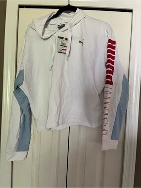 Puma White Hoodie with Gold Puma Logo